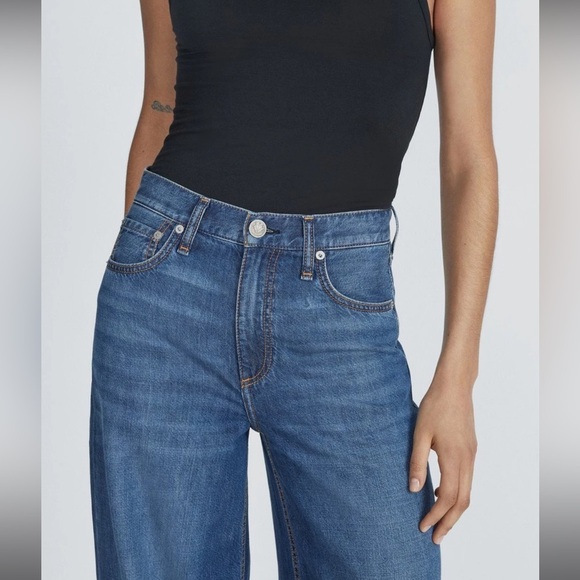 Rag & Bone Featherweight Sofie Ultra Wide Leg Jean in Otto Medium Wash Size 31 - Picture 3 of 15